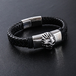 Punk Braided PU Leather Cord Bracelets&nbsp;EQ6903