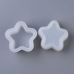 DIY植木鉢シリコンモールド  レジン型  UVレジン用  エポキシ樹脂ジュエリー作り  スター  ホワイト  65x65x35mm  内径：50x56mm&nbsp;DIY-P010-46