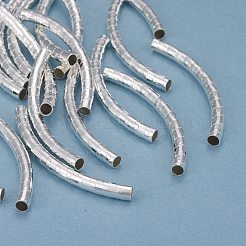 真鍮製チューブビーズ  長持ちメッキ  カーブビーズ  チューブ  925銀メッキ  50x4mm  穴：3mm&nbsp;KK-Y003-85S