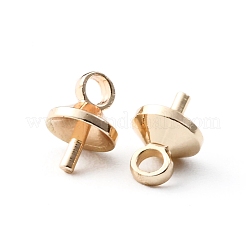 真鍮ヒートンキャップペンダント  カップペグベイル  片穴パーツ用  ゴールドカラー  6.5x3x3mm  穴：1.5mm&nbsp;KK-WH0079-32B-G
