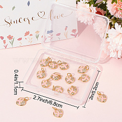 15Pcs Brass Micro Pave Clear Cubic Zirconia Pendants&nbsp;KK-BBC0004-72