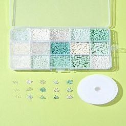 DIY ガラス シードビーズ ブレスレット ジュエリー作りキット  ミックスカラー  2~8x0.5~4.5mm  穴：0.7~1.2mm&nbsp;DIY-FS0007-64