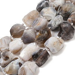 未加工の天然ボツワナアゲートビーズ連売り  ナゲット  25~40x20~23x17~28mm  穴：1.5mm  約11~12個/連  17.09''~17.20''（43.4~43.7センチメートル）&nbsp;G-S396-04A