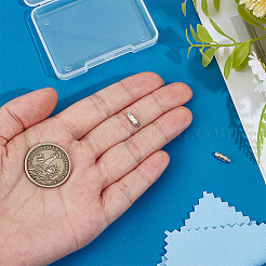 925スターリングシルバーネジ式クラスプ  スエード生地スクエアシルバー磨き布付き  オーバル  プラチナ  10x3.5mm  穴：0.9mm&nbsp;STER-BC0004-32A
