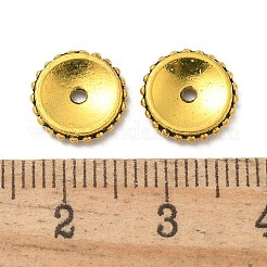 合金のスペーサービーズ  カドミウムフリー＆鉛フリー  フラットラウンド  アンティーク黄金  10x1.5mm  穴：1mm  約1785個/1000g&nbsp;TIBE-P003-34AG