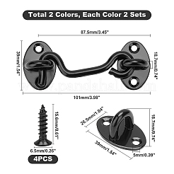 ステンレス鋼のインスピレーション窓防風フックセット  ネジ付き  ミックスカラー  100x39x18.7mm  穴：5mm  ネジ:6.5x15.6mm  2色  2セット / カラー  4セット /バッグ&nbsp;STAS-UN0013-02