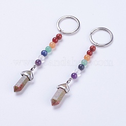 Natural/Synthetic Gemstone Chakra Pointed Keychain&nbsp;KEYC-P040-D