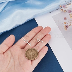 スターリングシルバーペンダント4個、2スタイル  丸カン付き  キーホルダーキー  銀  14.5~19.5x6.8~7.5x1.5mm  穴：2.8~3.5mm  2個/スタイル&nbsp;STER-PH0002-84