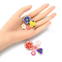 20Pcs 5 Style Handmade Polymer Clay Flower Beads&nbsp;CLAY-YW0001-76