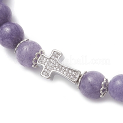 Dyed Natural White Jade 9MM Round Beaded Stretch Bracelets for Women&nbsp;BJEW-JB12256-03