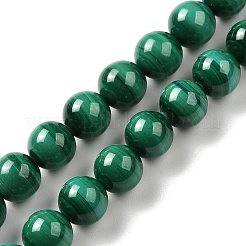 天然石マラカイトビーズ連売り  ラウンド  8mm  穴：1mm  約26~27個/連  8.66''（22センチメートル）&nbsp;G-A271-A01-8mm