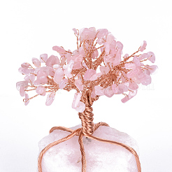 Natural Rose Quartz Chips and Rose Quartz Pedestal Display Decorations&nbsp;G-S282-07