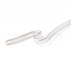 真鍮の毛が付いています  ツイスト  s型  ヘアピンクリップをupdo  プラチナ  145x3x1.5mm  穴：1.6mm&nbsp;OHAR-C004-03P