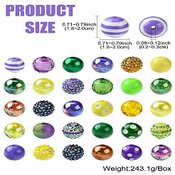 DIYジュエリー作成キット  樹脂、樹脂ラインストーン、アクリルビーズを含む  ミックスカラー  18~20x18~20mm  穴：2~3mm&nbsp;DIY-CJ0002-42