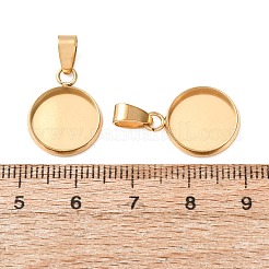 304 Stainless Steel Pendant Cabochon Settings&nbsp;STAS-L282-010G-04