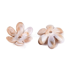 ツートンカラーの不透明なプラスチック製ビーズキャップ  6  - 花びらの花  ペルー  20.5x18.5x7mm  穴：2.2mm  約1040個/500g&nbsp;KY-N025-46