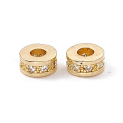 Brass Micro Pave Cubic Zirconia Beads&nbsp;ZIRC-F009-31LG