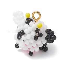 Glass Seed Beaded Cow Pendants&nbsp;PALLOY-MZ01126