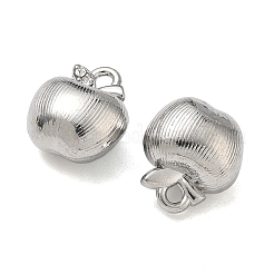合金ラインストーンチャーム  りんごチャーム  鉛フリー＆カドミウムフリー  プラチナ  13.5x11.5x8mm  穴：1.7mm&nbsp;FIND-L026-03P