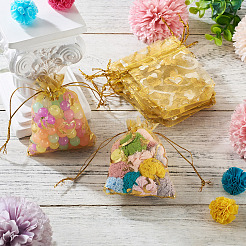 50Pcs Heart Printed Organza Bags&nbsp;OP-TADJ0001-01K