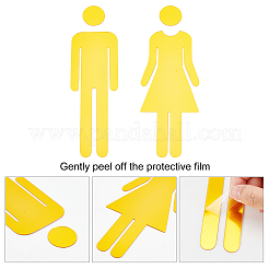4 Sets Acrylic Bathroom Sign Stickers&nbsp;AJEW-GF0005-03B