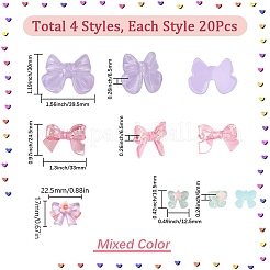80Pcs 4 Styles Resin Cabochons&nbsp;CRES-SC0003-06A