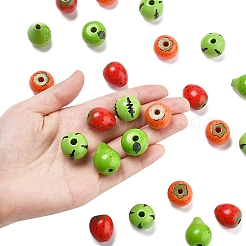 50Pcs 5 Styles Wood Beads&nbsp;WOOD-FS0001-45
