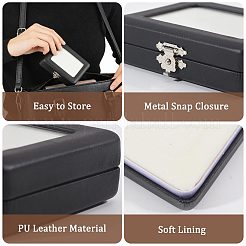 PU Imitation Leather Loose Diamond Storage Boxes with Clear Acrylic Hinged Lid & Beige Velvet Inside&nbsp;AJEW-WH0817-035