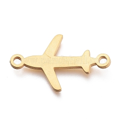 304ステンレススチールリンクコネクター  レーザー切断  平面形状  ゴールドカラー  12x20x1mm  穴：1.5mm&nbsp;STAS-O128-14G