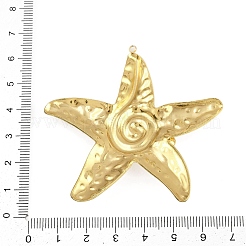 304ステンレスペンダント  ヒトデの形  プラスチック模造パールと  ゴールドカラー  65.5x62x8mm  穴：2mm&nbsp;STAS-C139-02G