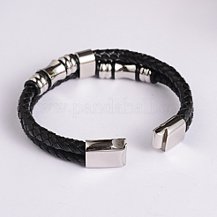 Braided Leather Cord Bracelets&nbsp;BJEW-L497-21B