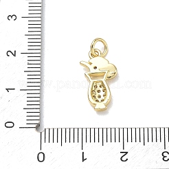 Brass Micro Pave Lilac Cubic Zirconia Pendants&nbsp;CU-CBAD872-22G