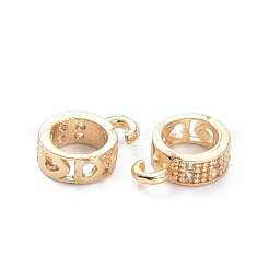 Brass Micro Pave Clear Cubic Zirconia Tube Bails&nbsp;ZIRC-K086-30LG