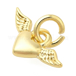 Heart with Wing Rack Plating Brass Pendants Charms&nbsp;KK-S396-17