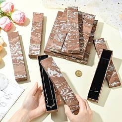 金箔加工の紙製ギフトボックス 12個  ジュエリー用梱包箱  長方形  キャメル  21x4.3x2.3cm&nbsp;TH-FS51E1-01