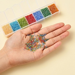 3500Pcs 7 Colors 12/0 Glass Round Seed Beads&nbsp;SEED-YW0001-20