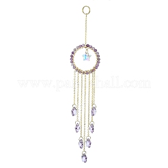 Glass Star Pendant Decorations&nbsp;HJEW-JM01113-05