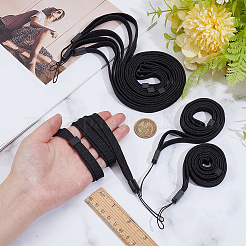 ポリエステルネックストラップ6本  名刺ストラップ  absのプラスチックパーツ  ブラック  534x11x6.5mm&nbsp;AJEW-GF0012-64