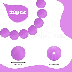 20Pcs Round Silicone Focal Beads&nbsp;SIL-SZ0003-20A