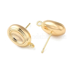 Brass Stud Earring Finding with Loops&nbsp;KK-C042-06G