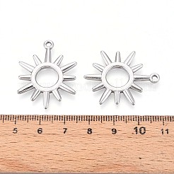 304ステンレスペンダント  太陽のチャーム  変色防止  ステンレス鋼色  31.5x24.5x2mm  穴：1.8mm&nbsp;STAS-T065-06P