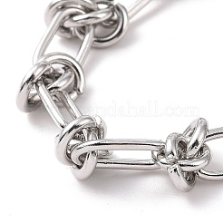 Non-Tarnish 304 Stainless Steel Knot Link Chain Bracelet for Men Women&nbsp;X-BJEW-E020-01P