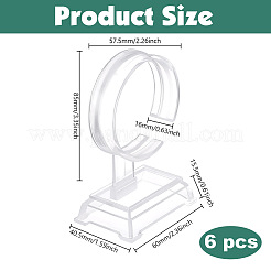 プラスチック製シングルブレスレットディスプレイスタンド6個  透明  リング  4.05x6x9cm&nbsp;BDIS-GO0001-01A