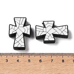 スポーツテーマシリコンビーズ  焦点ビーズ  テニス模様のクロス  ホワイト  29~29.5x19~20x7mm  穴：2mm&nbsp;LS-SL-D001-02A