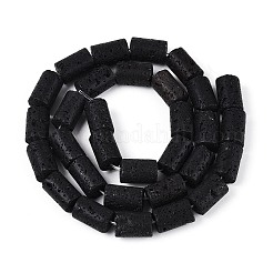 天然溶岩岩ビーズ連売り  コラム  12~13x8~8.5mm  穴：0.8~1mm  約31個/連  15.55インチ（39.5cm）&nbsp;G-G175-G15-01A