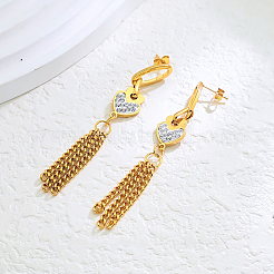 Stainless Steel Heart Dangle Stud Earrings&nbsp;GF5974