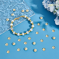 304ステンレススチールビーズキャップ100個  花弁のない  18KGP本金メッキ  8x2.5mm  穴：1mm&nbsp;STAS-UN0057-85
