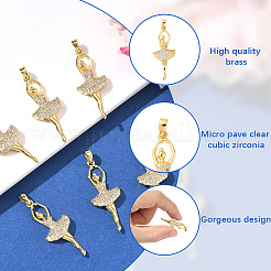 6Pcs Brass Micro Pave Cubic Zirconia Pendants&nbsp;KK-BBC0020-21