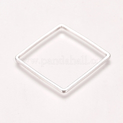 真鍮製フレームコネクター  正方形  プラチナ  辺の長さ：20x20x1mm  対角長さ：27mm  内径：19x19mm&nbsp;KK-WH0033-37P