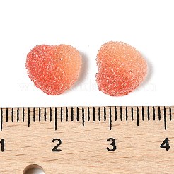 模造キャンディ食品スタイルの樹脂カボション  ハート  グラデーションカラー  トマト  9.5x10x5mm&nbsp;RESI-R461-01F